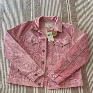 Pink Sateen Denim Style Jacket